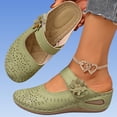 thumbnail image 6 of Samdudou Closed Toe Sandals Womens Dressy Summer Mules Back Strap Casual Summer Beach Flats Cut Out Breathable Walking Shoes, 6 of 6