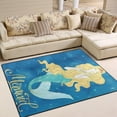 thumbnail image 2 of Dreamtimes Mermaid On Watercolor Back Lightweight Carpet Mats, 6'8" x 4'10" Area Soft Rugs Floor Mat Rug Home Decoration for Kids Room Living Room, 80"x 58", 2 of 6