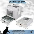 thumbnail image 3 of Enclosed Cat Litter Box with Lid Top Exit Covered Metal Stainl Steel Litter Box Leak Proof Odorl Easy to Clean Including Cat Litter Scoop and Litter Mat, 3 of 7