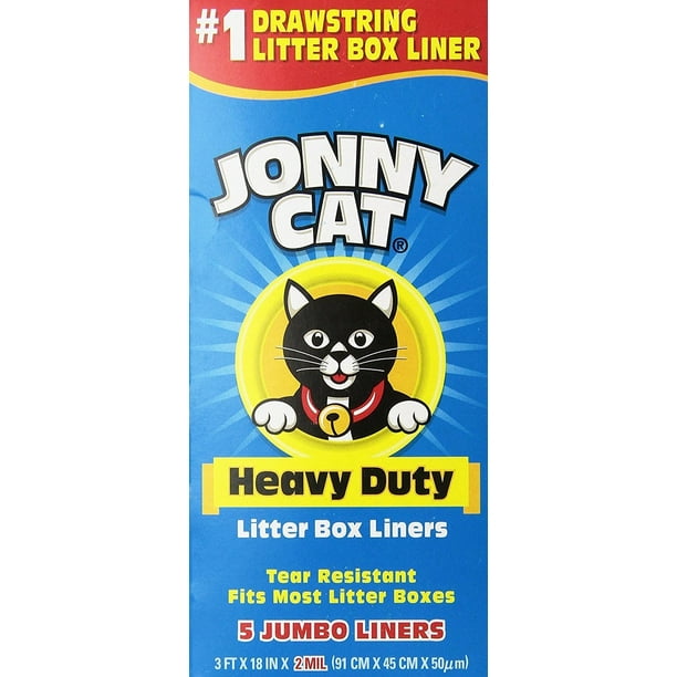 JONNY CAT Heavy Duty Litter Box Liners, Jumbo, 5 LinersBox