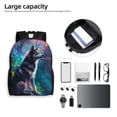 thumbnail image 6 of Cauagu Colorful Plant Wolf Print Backpacks,Travel Daypack Casual Laptop Backpack Bookbag Fits 15 Inch Computer for Men Women, 6 of 8