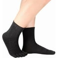 thumbnail image 2 of Jtbuh XLY Women's Toe socks Cotton Crew Five Finger Socks For Running Athletic 4 Pack(A1black), 2 of 5