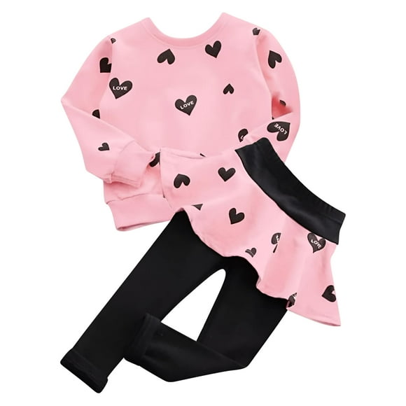 Bomdeals Conjunto De Ropa Adorable Y Lindo Para Bebés Y Niñas, Camiseta De Manga Larga + Conjunto De Pantalones (Edad (4T) Rosa)