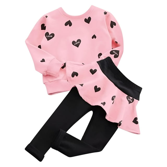 Bomdeals Conjunto De Ropa Adorable Y Lindo Para Bebés Y Niñas, Camiseta De Manga Larga + Conjunto De Pantalones (Edad (4T) Rosa)