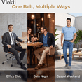 thumbnail image 6 of Vlokii 2pcs Mens Belts Ratchet Belts for Men Automatic Ratchet Buckle Slide Belt for Dress Casual, 6 of 6