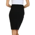 thumbnail image 2 of Knee Length High Waist Stretch Pencil Skirt - Black - Large, 2 of 4