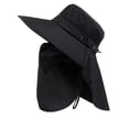 thumbnail image 2 of Men's Wide Brim Sun Hat with Detachable Face & Neck Cover - UPF 50+ Breathable Mesh Outdoor Cap for Fishing, Hiking, Travel Black One Size, 2 of 3