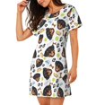 thumbnail image 2 of Fotbe Rottweiler Bata de Dormir para Mujer con Estampado, Camisón de Algodón de Manga Corta, Ropa de Dormir Casual, 2 of 6