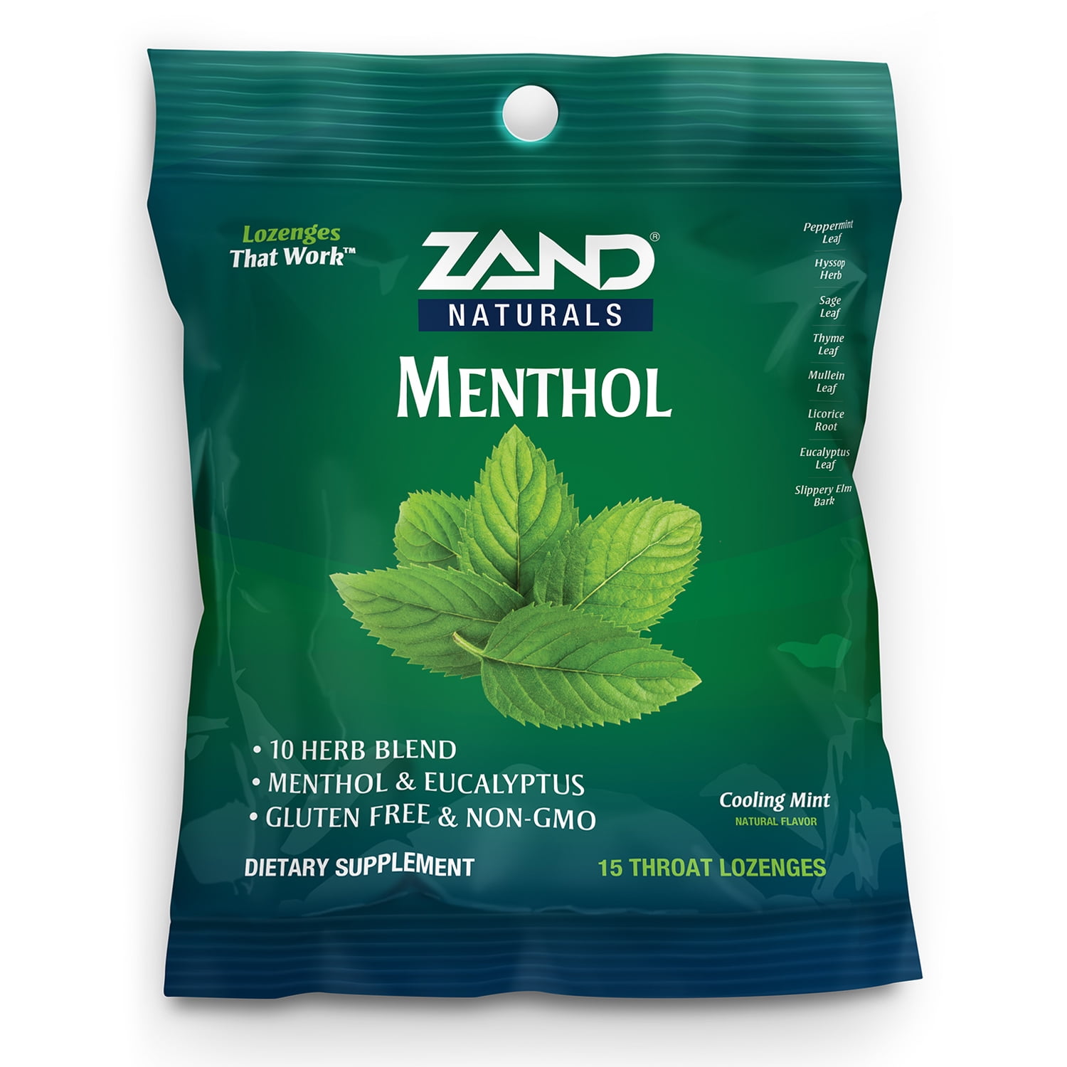 Zand Immunity Menthol HerbaLozenge Cough Drops Peppermint, Eucalyptus