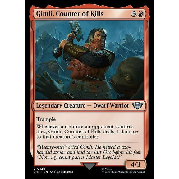 MtG Tales of Middle-Earth Uncommon Gimli, Counter of Kills #129