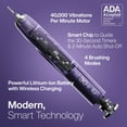 thumbnail image 5 of AquaSonic Vibe Electric Toothbrush Set - ADA Accepted, Rechargeable, 4 Modes, Travel Case, 8 Brush Heads - Satin Violet, 5 of 8