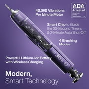 AquaSonic Vibe Electric Toothbrush Set - ADA Accepted, Rechargeable, 4 Modes, Travel Case, 8 Brush Heads - Satin Violet