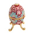 thumbnail image 2 of Esquirla Boîte à Bibelots Œuf Commode Boîte à Bijoux Œuf de Pâques Boîte à Bijoux Émaillée Magnifique Rouge, 2 of 8