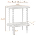 thumbnail image 7 of Gijjgole End Table, Marble Texture Modern Side Table with 2 Tier Open Shelf, Small Table Bed Side Tables Bedroom for Small Spaces, Living Room and Office (White), 7 of 7