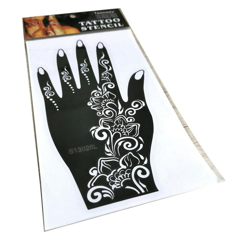 Henna Tattoo Stencil Reusable Temporary Indian Arabian Glitter Airbrush  Tattoo Stencils 