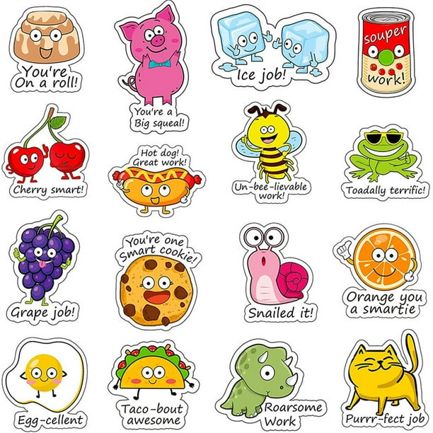 30 pegatinas de recompensas,inspiración, acentos positivos, pegatinas de palabras, pegatinas de animales de dibujos animados, bonitas pegatinas de incentivo para niños, profesores, escuela, aula ShuxiuWang 8390605955129