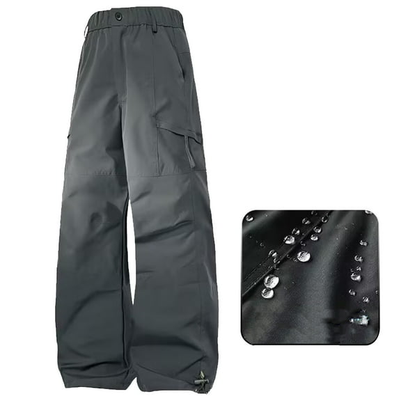 AUNVITO Women's Windproof Waterproof High Waisted Cargo Pants with Multiple Pockets - Loose Fit Outdoor Casual Work Pants for Daily & Business Wear
