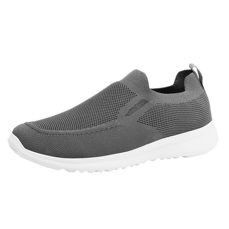 

Quealent Adult Men Fashion Sneakers Sneaker Men Men Sports Shoes Fashion Summer New Pattern Simple Solid Color Comfortable Non Slip Sneaker Boots for Men Grey 8.5