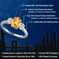thumbnail image 2 of Gem Stone King 925 Silver and 10K Yellow Gold Yellow Citrine and Lab Grown Diamond Engagement Ring for Women | 1.79 Cttw | Oval Checkerboard 8X6MM | Gemstone November Birthstone | Size 9, 2 of 6