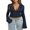 Dark Blue, variant on Gupgi Women Lace Long Sleeve Tops Solid Low Cut Deep V Neck Bell Sleeve Slim Fitted Crop Top