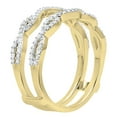 thumbnail image 2 of Dazzlingrock Collection Round White Diamond Wedding Band Enhancer Double Ring for Women (0.35 ctw, Color I-J, Clarity I1-I2) in 18K Yellow Gold, Size 7, 2 of 6
