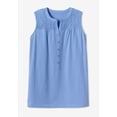 thumbnail image 4 of Woman Within Plus Size Smocked Henley Tank Top, 4 of 5