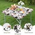 thumbnail image 4 of French Bulldog Footprint Square Fitted Tablecloth with Elastic Edge,Square Table Cover,Washable Elastic Table Cover for Home Kitchen Party Decor 34"x34", 4 of 6