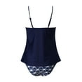 thumbnail image 3 of WREESH Womens Tummy Control Tankini Swimsuit Halter Bathing Suit Conservative Print Strappy Back Set Two Piece Swimsuits Swimdress Blue, 3 of 9