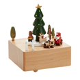 thumbnail image 1 of Handmade Wooden Rotating Music Boxes Christmas Music Box Hand Painting Mini Square Music Box Gift, 1 of 5