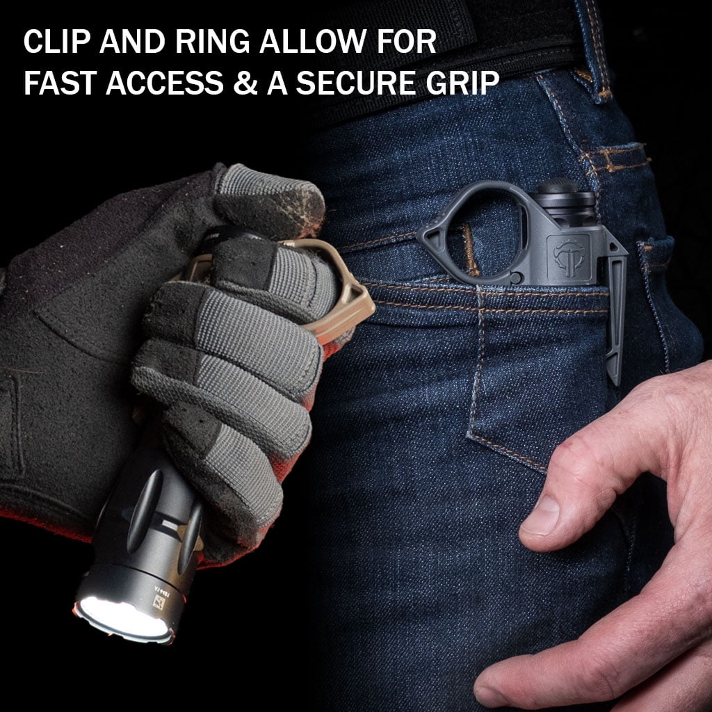 Thyrm SwitchBack Flashlight Ring 2.0 Large, Black, for Better Light Control when Camping, Hiking