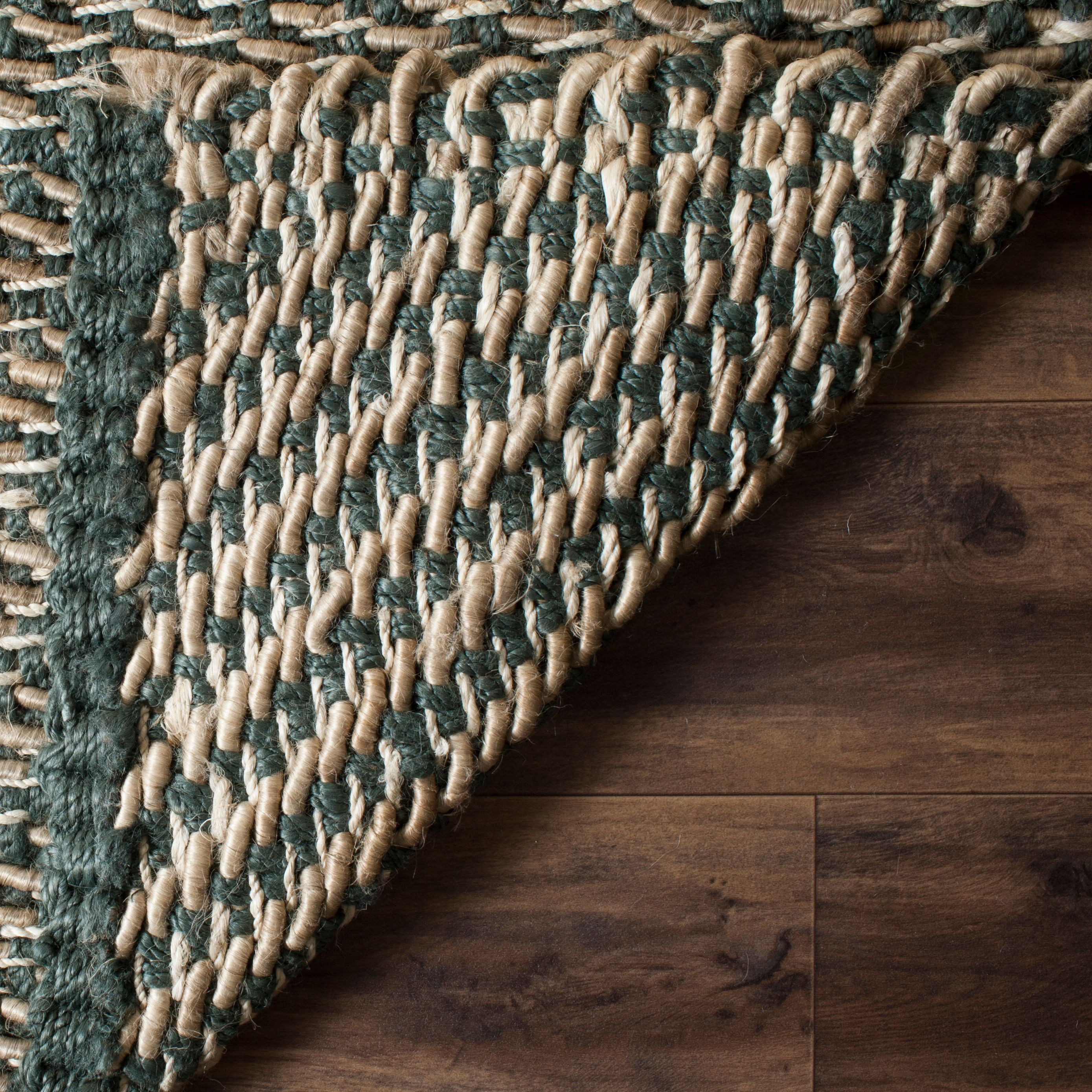 SAFAVIEH Natural Fiber Johanna Braided Jute Runner Rug, Blue/Natural, 2'6" x 12'