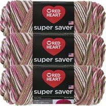 Red Heart Super Saver Yarn-Pink Camo, Multipack Of 3