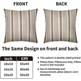 thumbnail image 3 of Brown Striped Pillow Covers 18x18 Set of 2 Modern Stripes Textured Print Decorative Throw Pillow Cases Outdoor Boho Farmhouse Decoration for Sofa Couch Bed, 3 of 5