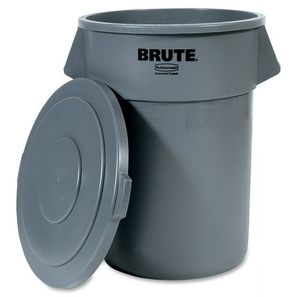 Rubbermaid Commercial Brute 32-Gallon Container Flat Lids - Round - Plastic - 6 / Carton - Gray Rubbermaid Commercial Brute 32-Gallon Container Flat Lids - Round - Plastic - 6 / Carton - Gray