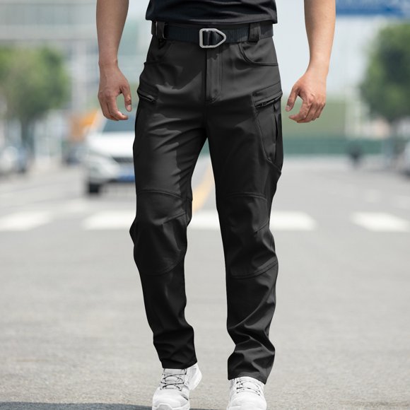 Men's Waterproof Work Pants High Elasticity, 6-Pocket Cargo Pants for Hiking Outdoor Activities, Lightweight Windproof Stretchable Tactical Pants for Camping Climbing Daily Wear