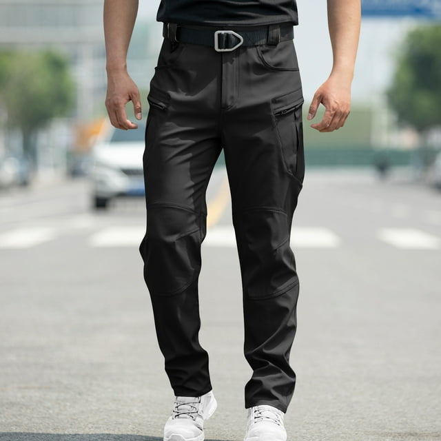 Pantalon de Travail Imperméable pour Homme à Haute Élasticité, Pantalon Cargo à 6 Poches pour la Randonnée et les Activités de Plein Air, Pantalon Tactique Léger Coupe-Vent Extensible pour le Camping, l'Escalade et le Port Quotidien