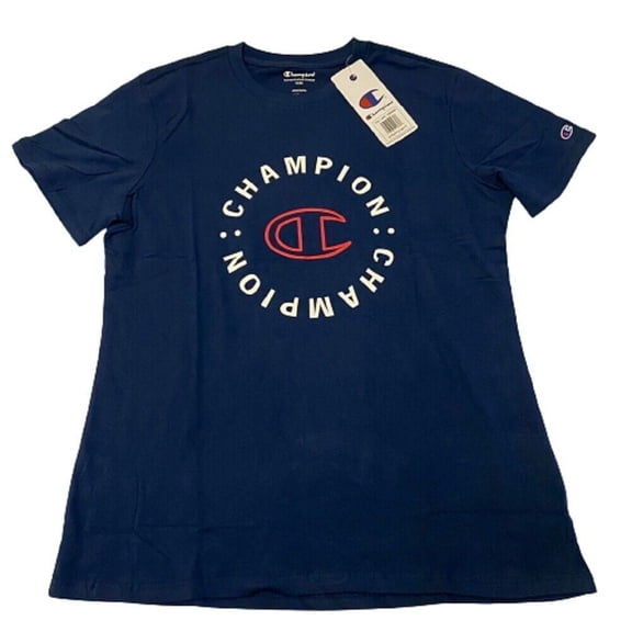 Champion Ladies' Size Small Graphic Tee Logo, Athletic Navy Blue