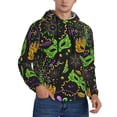 thumbnail image 2 of Picia Carnival Mardi Gras3 Pattern Casual Men's Hoodie - Lightweight Hooded Sweatshirt with Kangaroo Pocket, Comfortable Pullover for Everyday, Travel-Large, 2 of 7