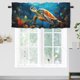 thumbnail image 1 of Cortinas con diseño de tortugas marinas, diseño de playa costera, náutico, océano azul, peces tropicales, cenefa para dormitorio, baño, sala de estar, comedor, juego de cenefas de 54 x 18 pulgadas, 1, 1 of 6