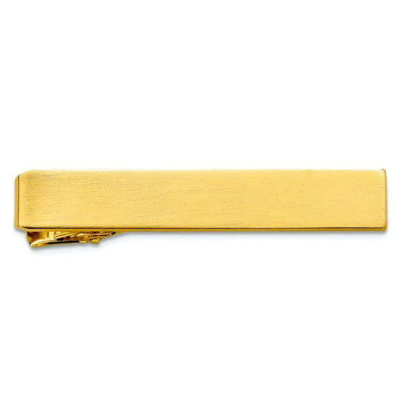 Gold Plated Solid Engravable (front only) Satin Tie Bar 53x9mm Wide Tie Clip for Men