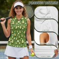 thumbnail image 6 of Yuyamidu White Golf Ball Womens Sleeveless Golf Shirts Avocado Button Down Tennis Tank Tops Stretchy Athletic Tank Top Quick Dry Workout Athletic Size XS, 6 of 7