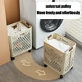 thumbnail image 6 of Clothing & Closet Storage - Foldable Laundry Baskets Multi Functional Portable Dirty Clothes Hamper With Wheels Organization Toy Storage Basket With Handle, 6 of 7