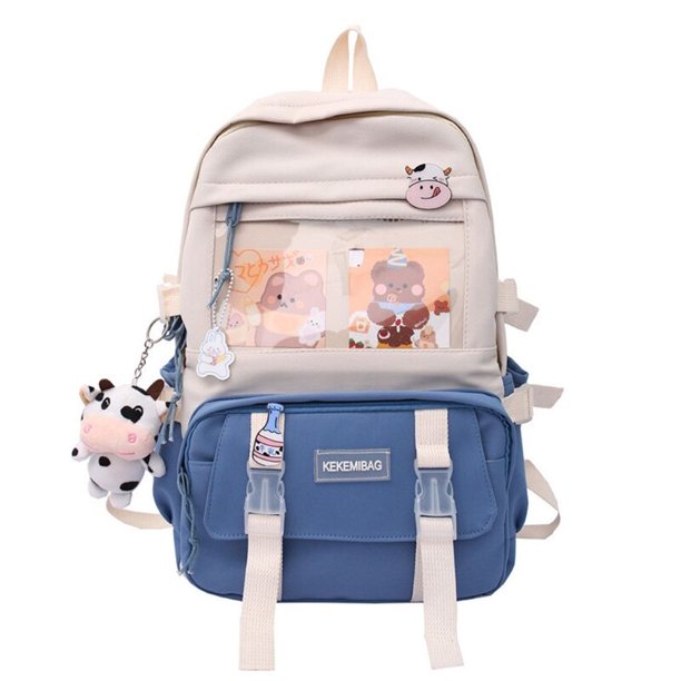 Mochila De Nylon De Moda Kawaii Adolescente Niñas Bolsa Escolar Lindo Estudiante Daypack Bolsas De Libros Femeninos