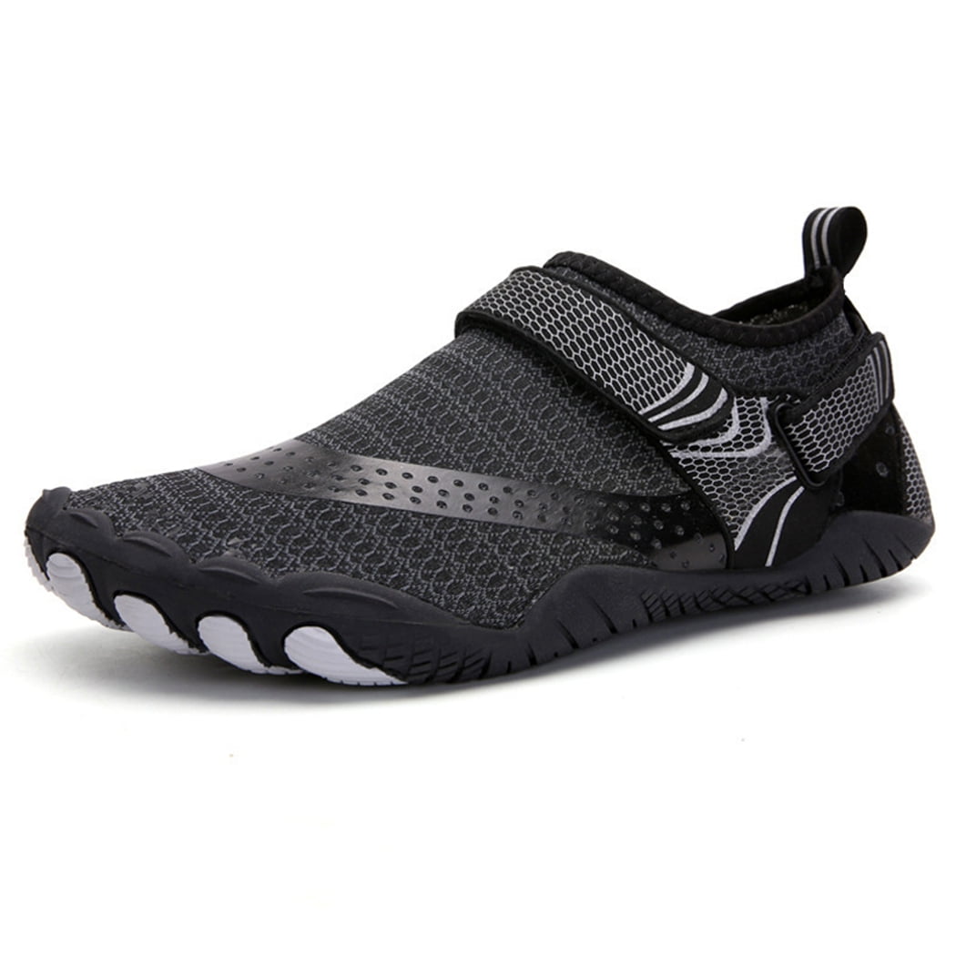Coxeer Men Barefoot Shoes Breathable Quick Drying Non-Slip Swimming Shoes Aqua Sneakers, Adult Unisex, Size: Large, Black