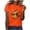Orange|Autumn, variant on Halloween T Shirts Womens Pumpkin Ghost Printed Funny Graphic Tees Short Sleeve Crewneck Fall Holiday Tops, Orange M