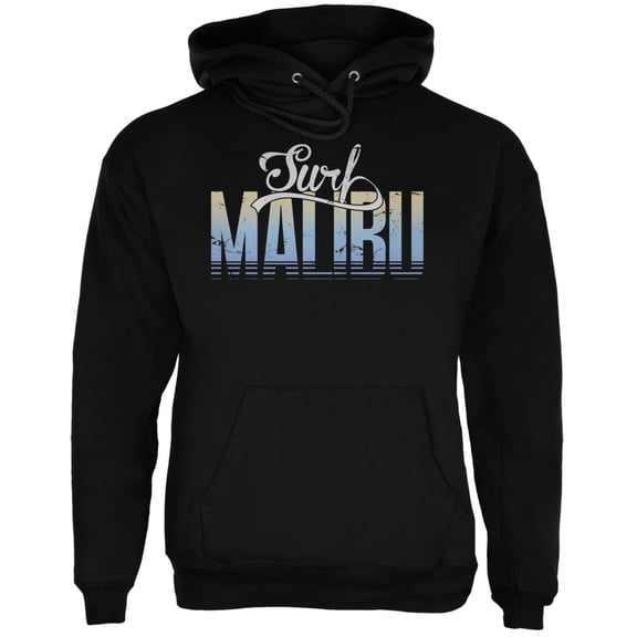 Surf Malibu Black Adult Hoodie - Medium