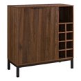 thumbnail image 1 of Chicago 34" Modern Wood Bar Cabinet with Side Wine Storage - Dark Walnut, 1 of 12