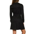thumbnail image 3 of INSPIRE CHIC Faux Suede Coat for Women's Belted Long Zipper Jacket with Fashionable Design M Black, 3 of 6