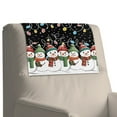 thumbnail image 4 of COEQINE Recliner Headrest Protector Faux Leather Tear Resistant Head Rest Covers for Recliner with Hook and Loop Straps Easy Clean for Sofa/Couch/Loveseat, 17x27 Inch, Snowman String Lights Black, 4 of 7