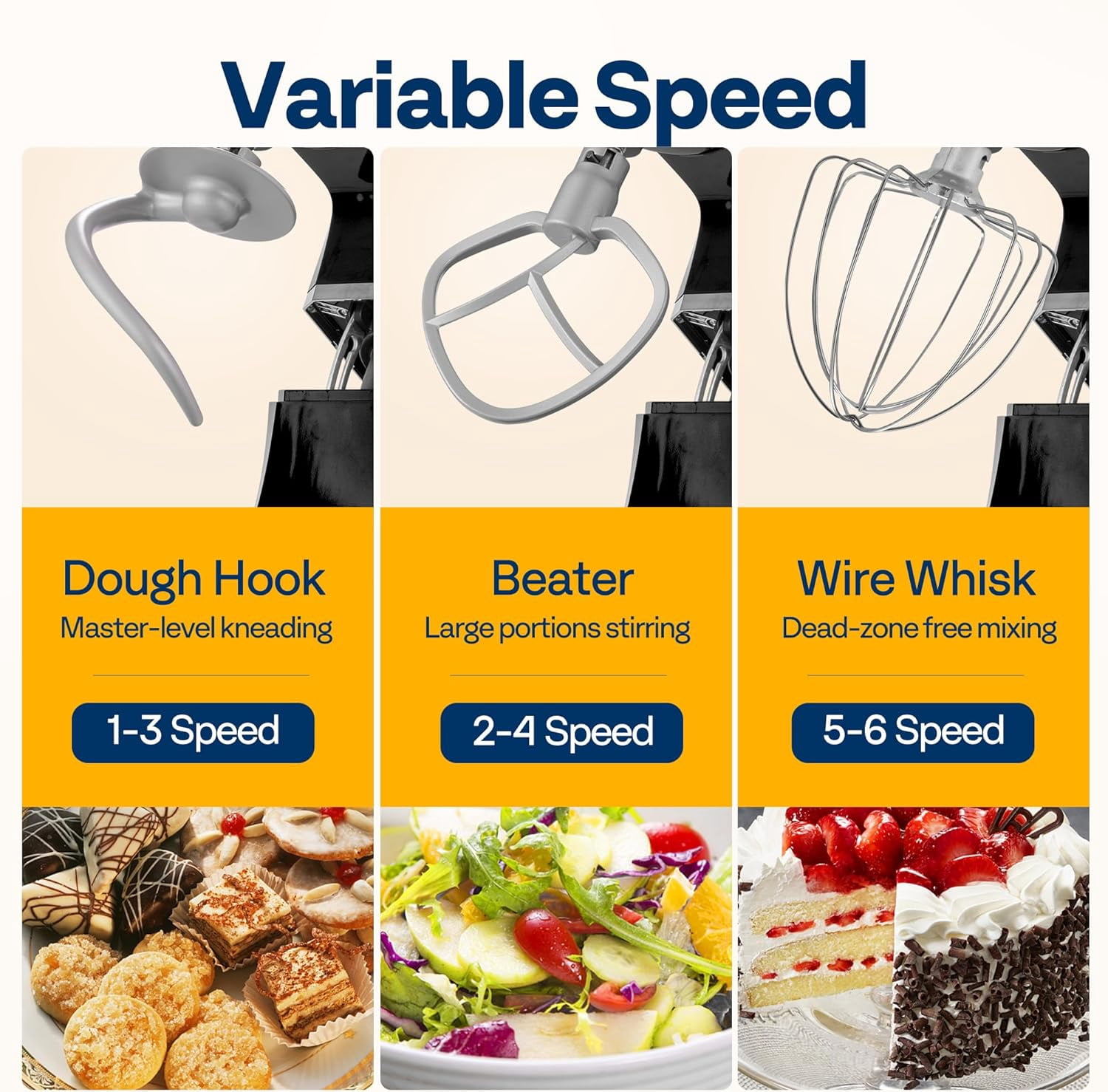 SPECSTAR 9 in 1 Multifunctional Stand Mixer with Fermentation, 6 Speed 7.5 Quart Kitchen Electric Food Mixer with Timer, Meat Grinder, Juice Blender, Vegetable Slicer, Pasta and Cookie Maker, Black